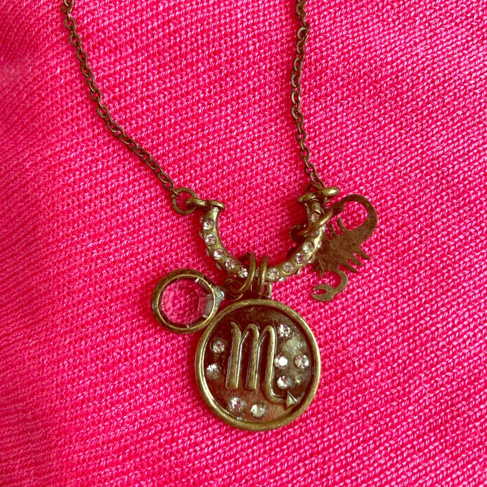 Anthropologie Scorpio charm necklace antiqued